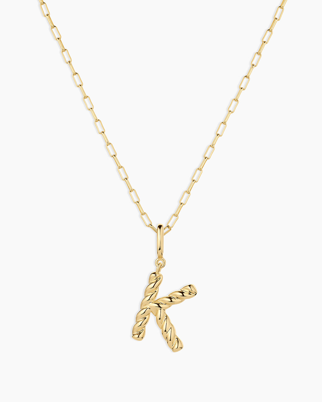 Crew Alphabet Statement Charm Necklace || option::18K Gold Plated, K