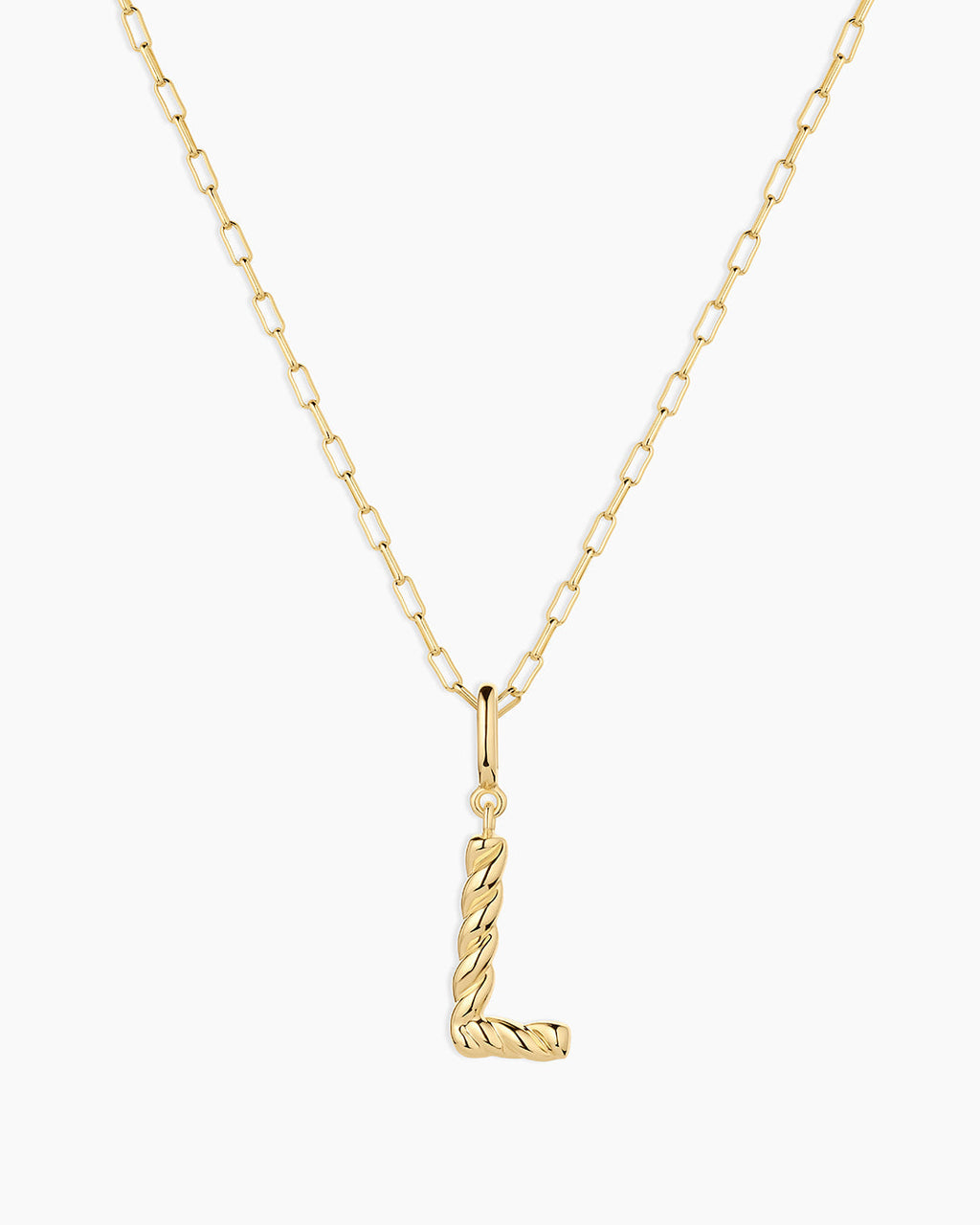 Crew Alphabet Statement Charm Necklace || option::18K Gold Plated, L