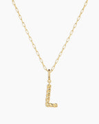 Crew Alphabet Statement Charm Necklace || option::18K Gold Plated, L