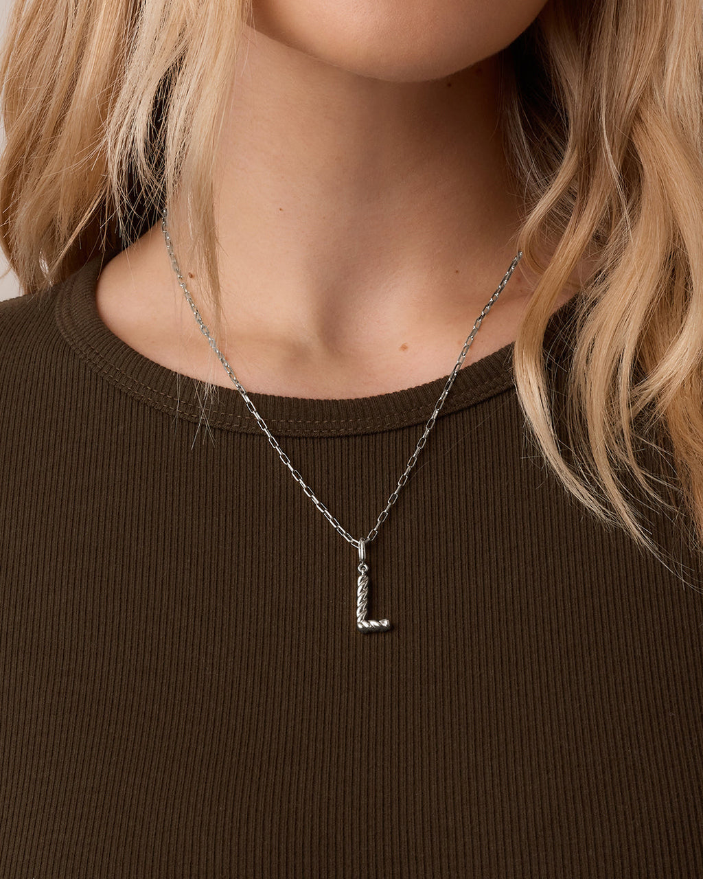 Crew Alphabet Statement Charm || option::Silver Plated, L