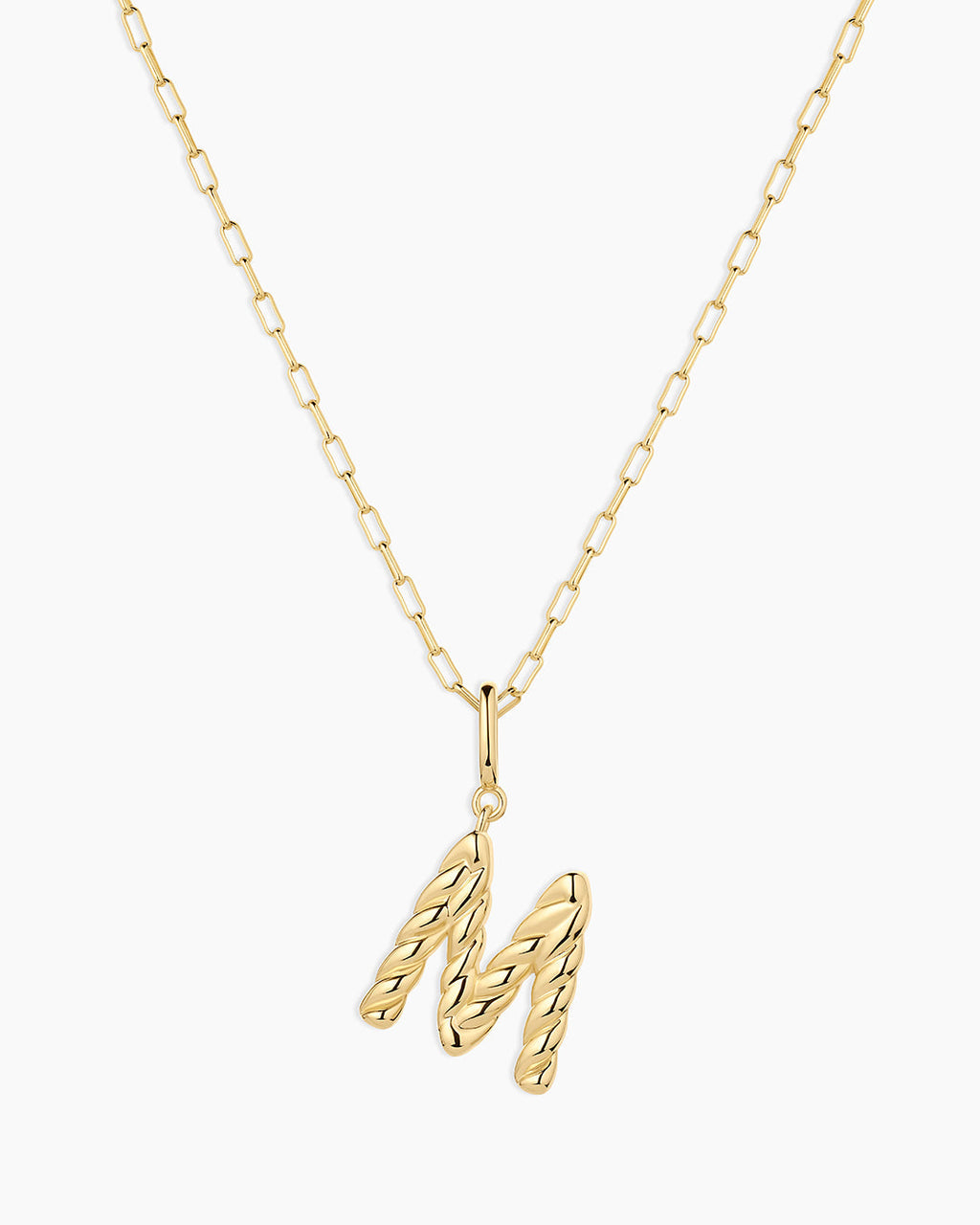 Crew Alphabet Statement Charm Necklace || option::18K Gold Plated, M