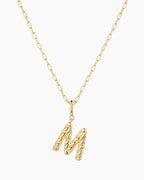 Crew Alphabet Statement Charm Necklace || option::18K Gold Plated, M