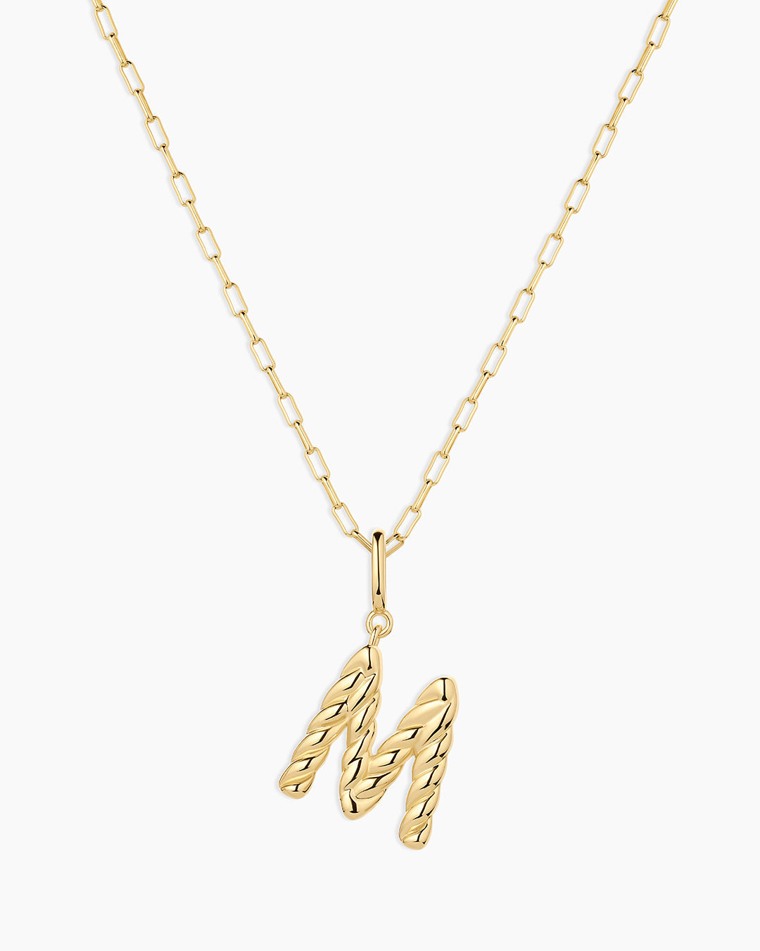 Crew Alphabet Statement Charm Necklace || option::18K Gold Plated, M