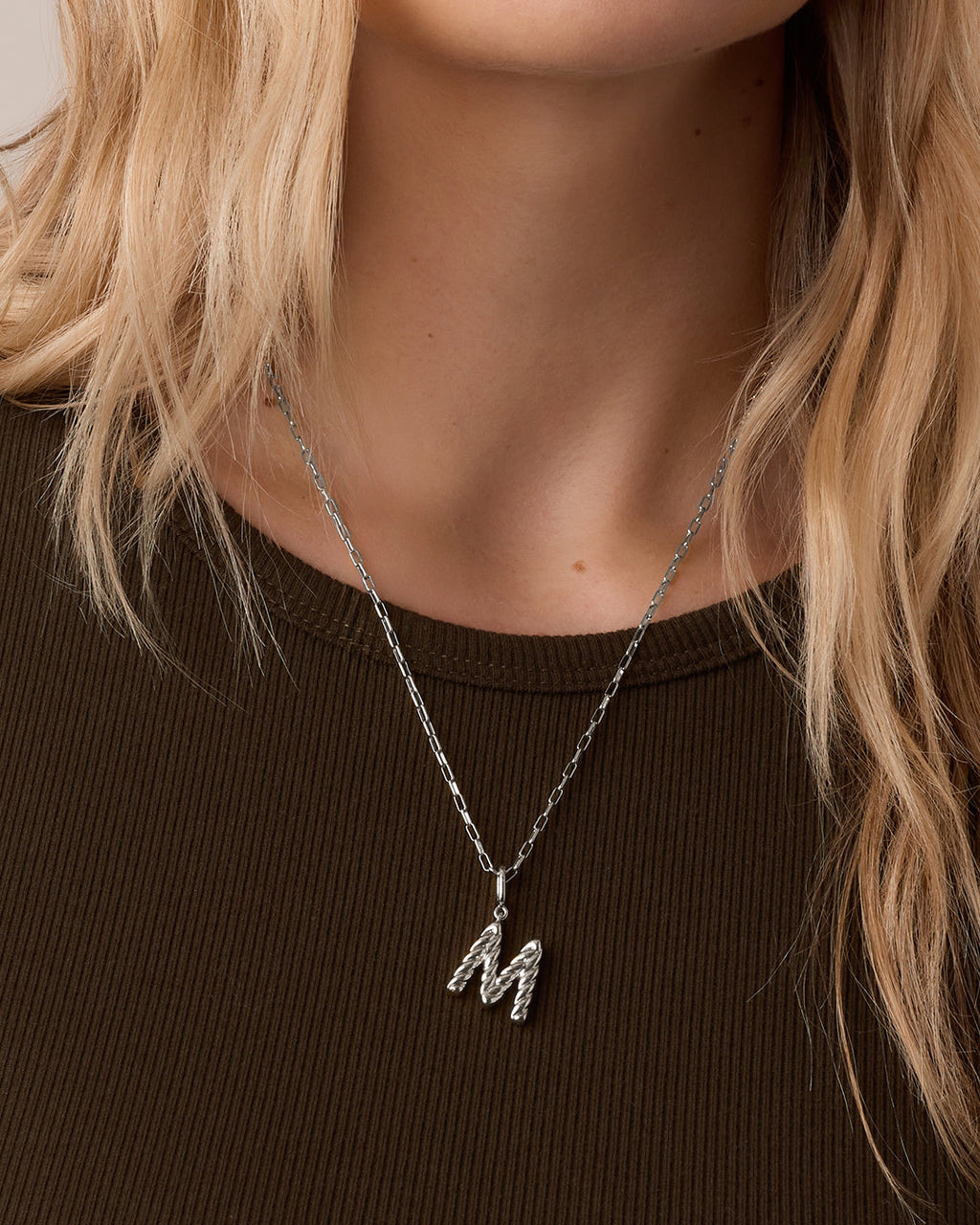 Crew Alphabet Statement Charm || option::Silver Plated, M
