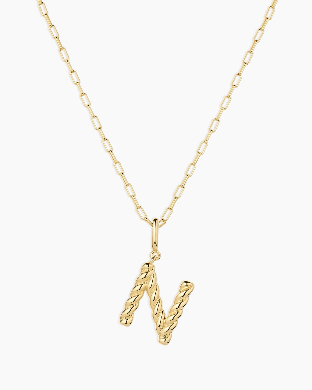 Crew Alphabet Statement Charm Necklace || option::18K Gold Plated, N