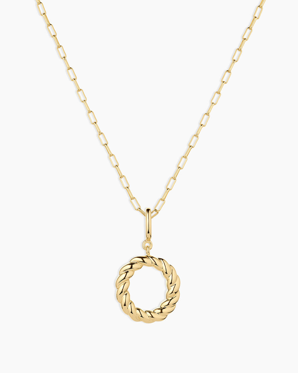 Crew Alphabet Statement Charm Necklace || option::18K Gold Plated, O
