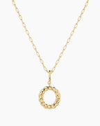 Crew Alphabet Statement Charm Necklace || option::18K Gold Plated, O