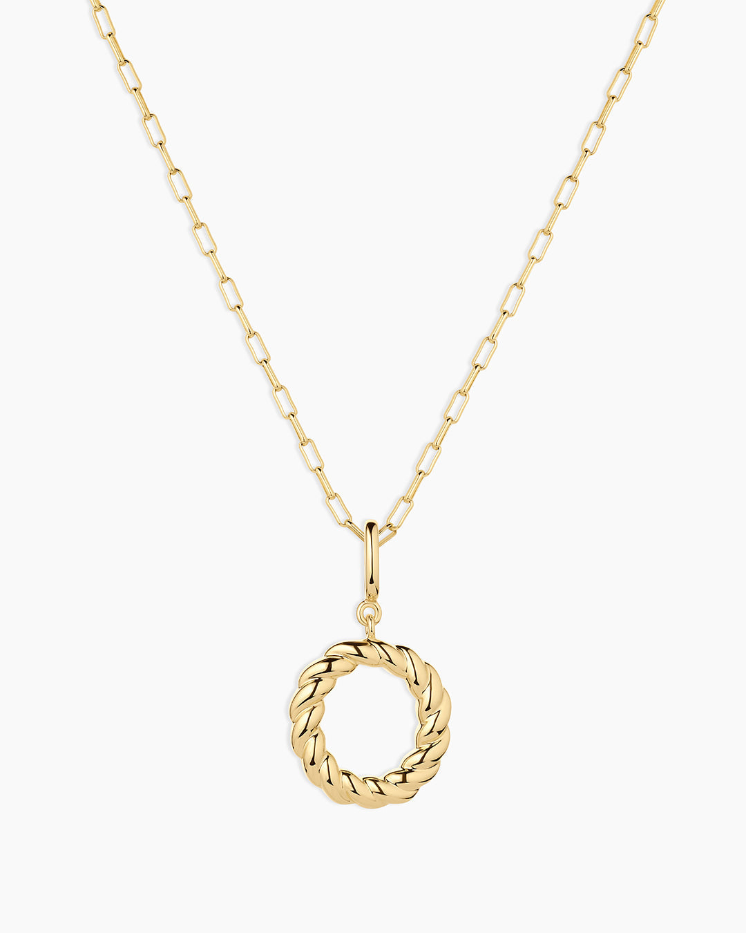 Crew Alphabet Statement Charm Necklace || option::18K Gold Plated, O