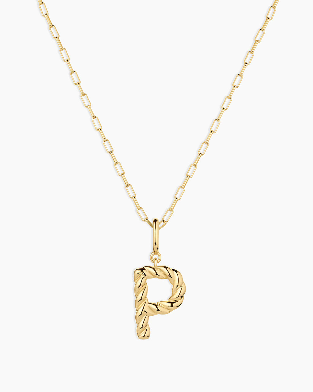Crew Alphabet Statement Charm Necklace || option::18K Gold Plated, P