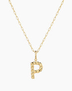 Crew Alphabet Statement Charm Necklace || option::18K Gold Plated, P