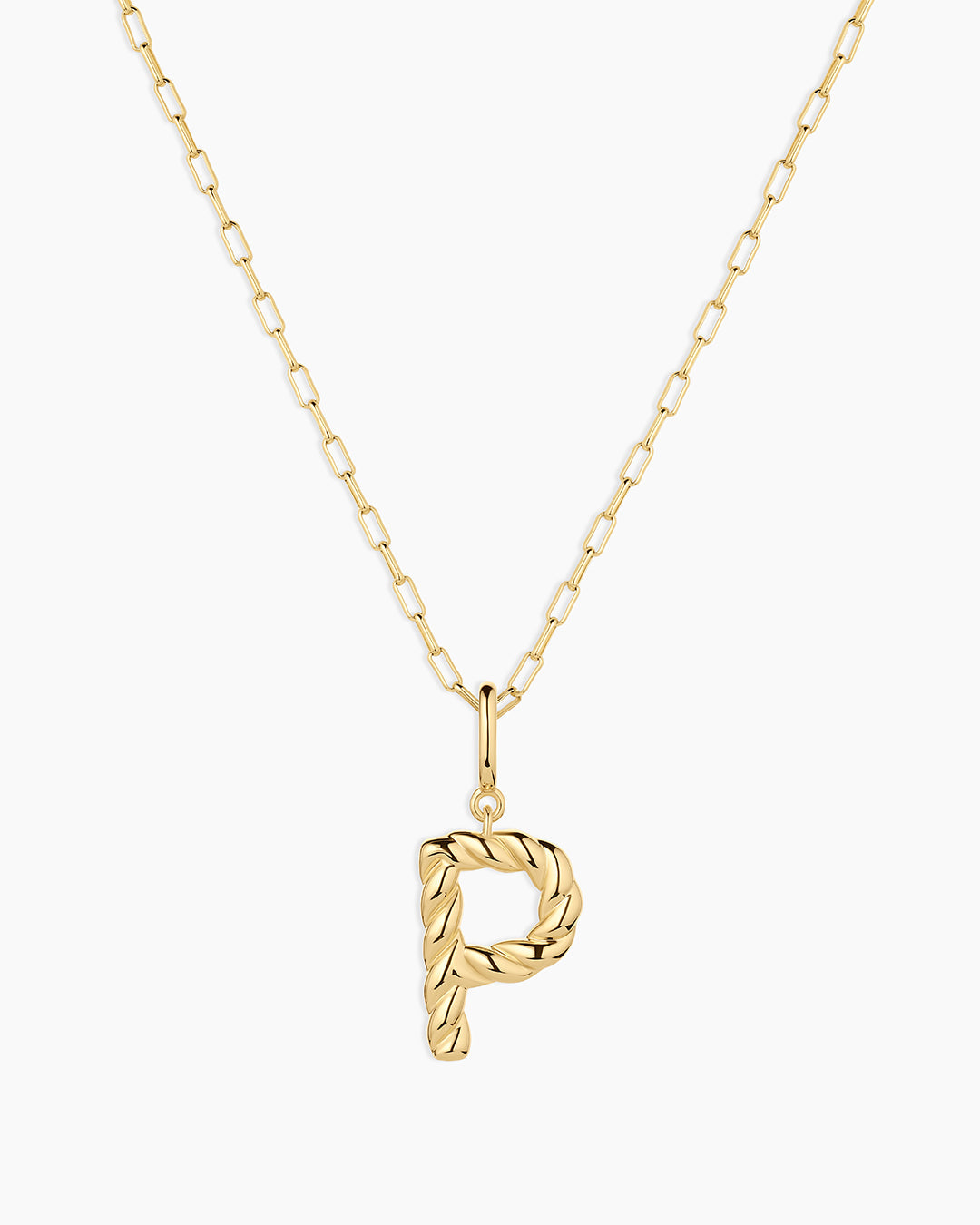 Crew Alphabet Statement Charm Necklace || option::18K Gold Plated, P