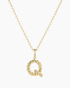 Crew Alphabet Statement Charm Necklace || option::18K Gold Plated, Q
