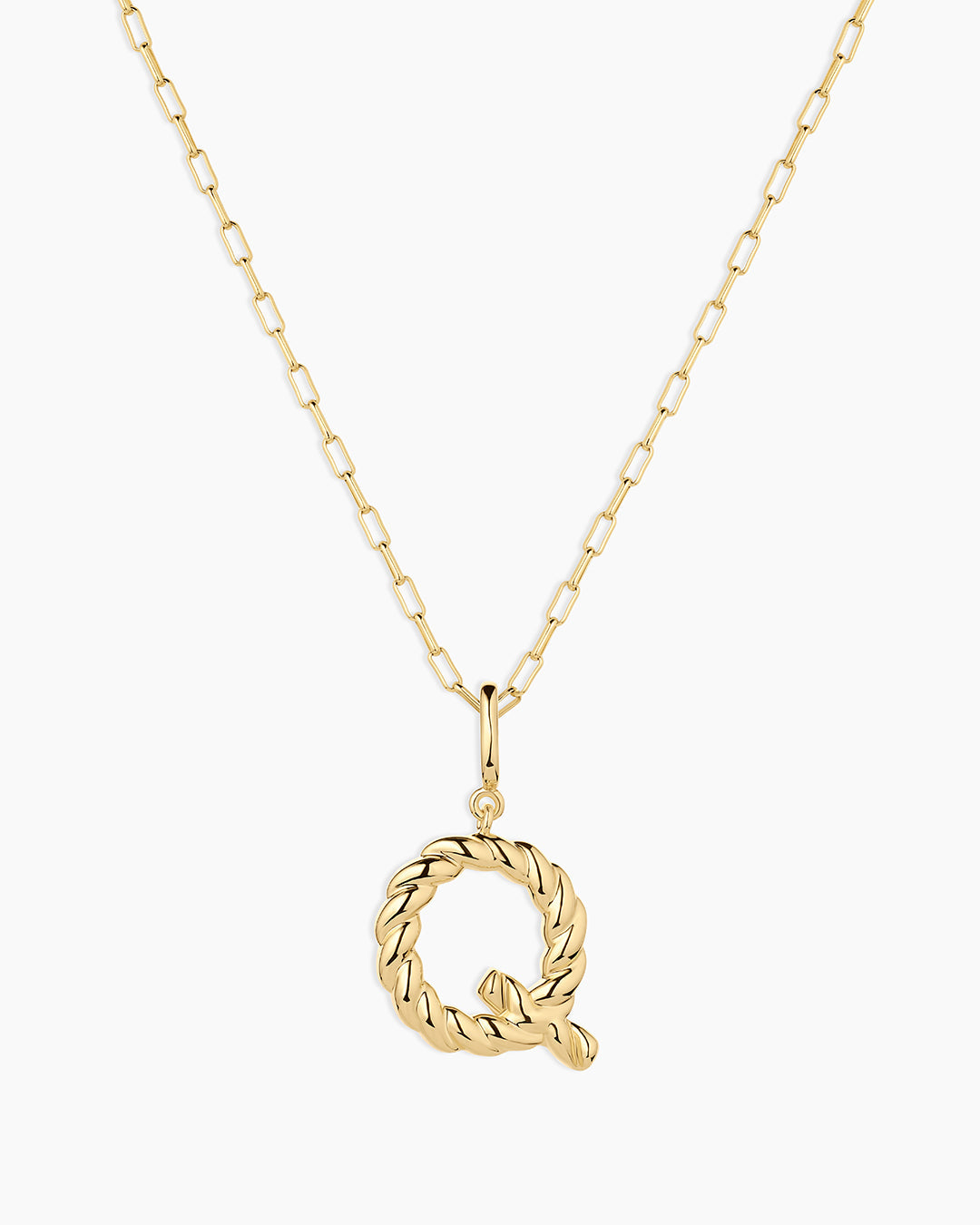 Crew Alphabet Statement Charm Necklace || option::18K Gold Plated, Q