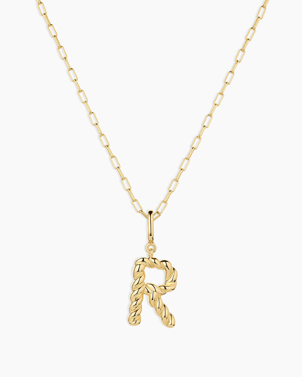 Crew Alphabet Statement Charm Necklace || option::18K Gold Plated, R