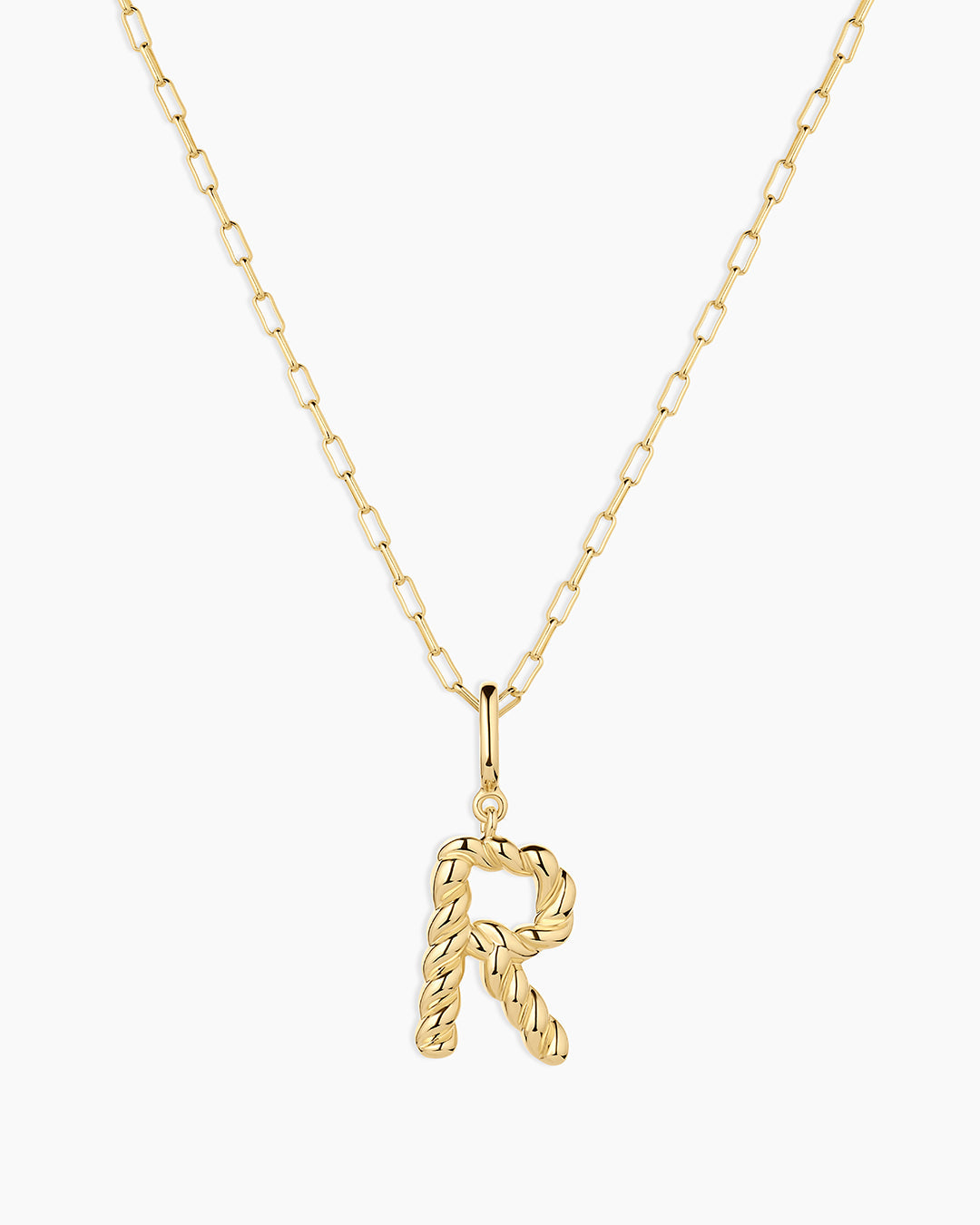 Crew Alphabet Statement Charm Necklace || option::18K Gold Plated, R