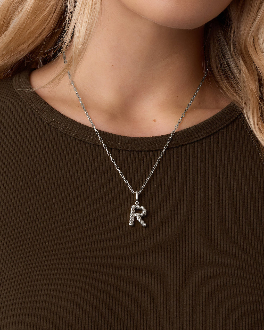 Crew Alphabet Statement Charm || option::Silver Plated, R