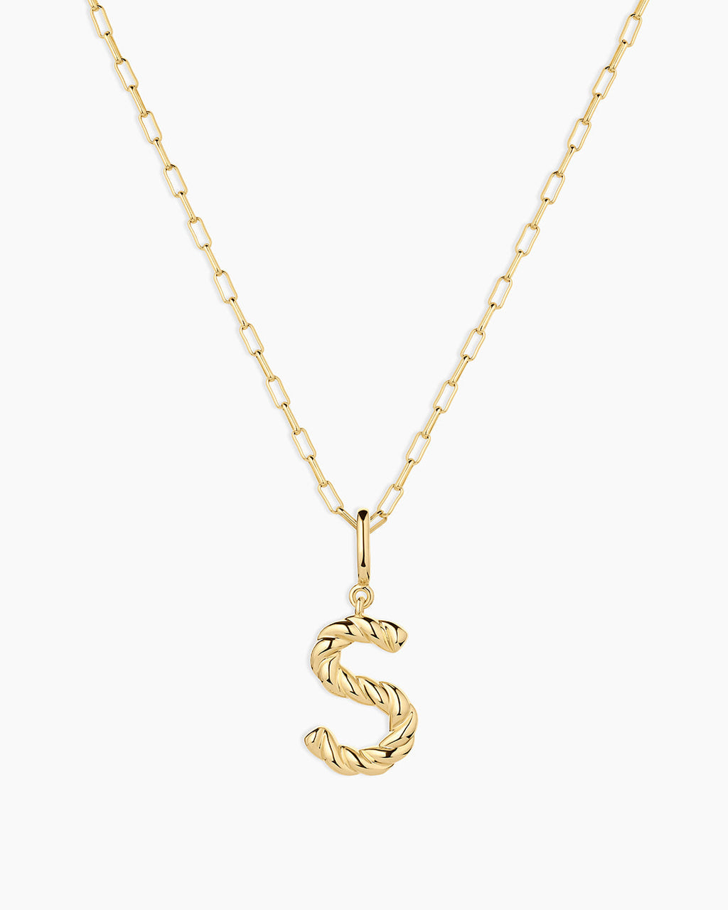 Crew Alphabet Statement Charm Necklace || option::18K Gold Plated, S