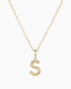 Crew Alphabet Statement Charm Necklace || option::18K Gold Plated, S