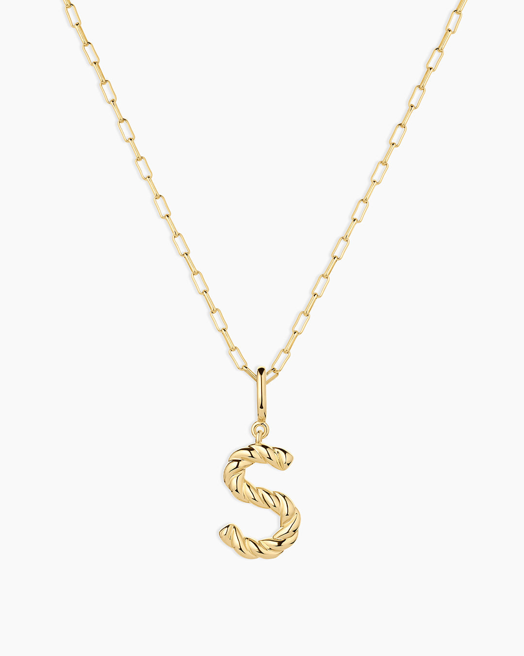 Crew Alphabet Statement Charm Necklace || option::18K Gold Plated, S