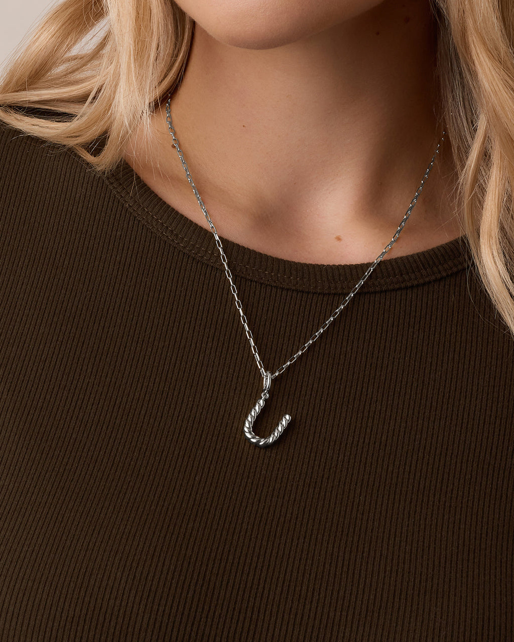 Crew Alphabet Statement Charm || option::Silver Plated, U
