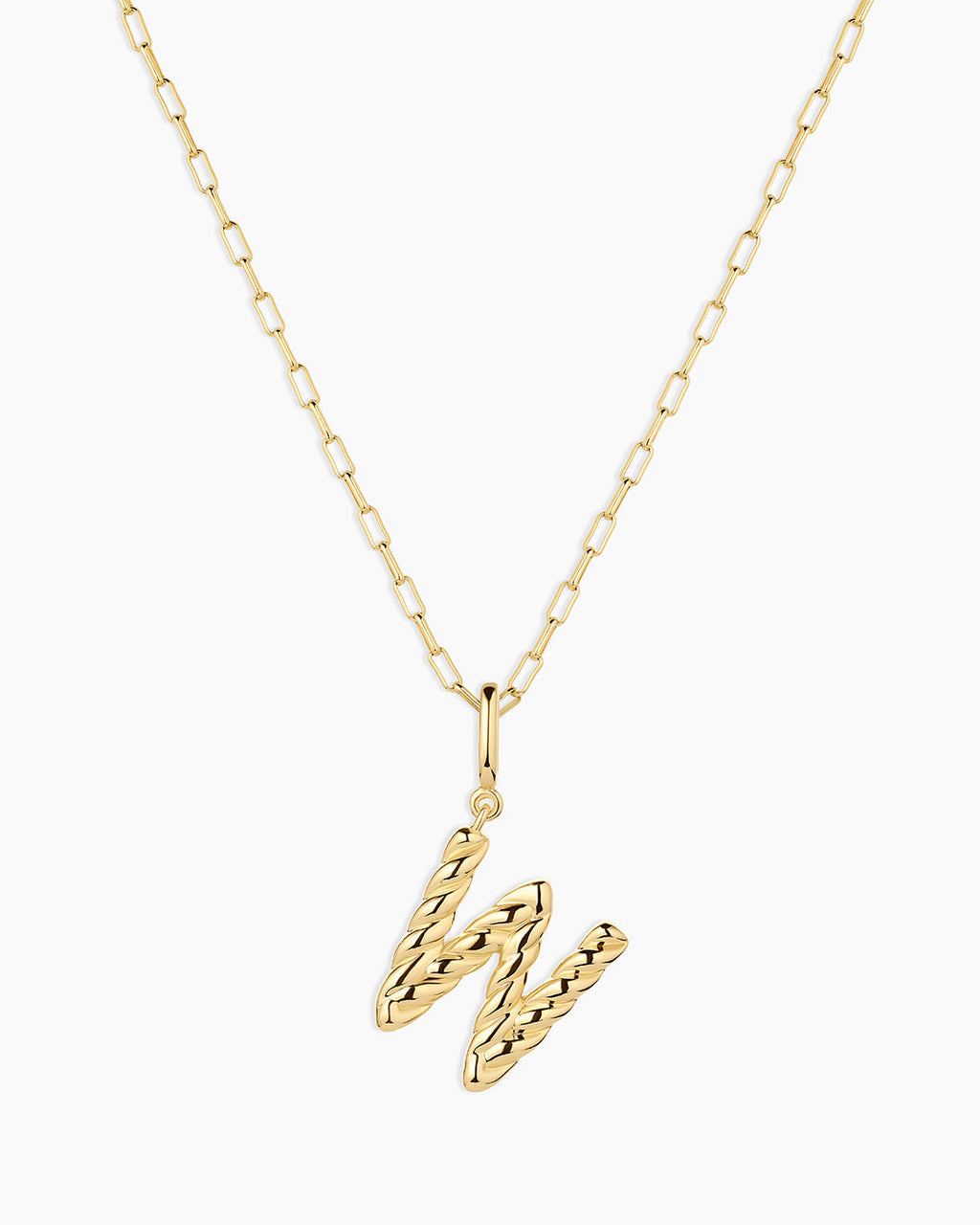Crew Alphabet Statement Charm Necklace || option::18K Gold Plated, W