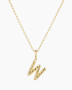 Crew Alphabet Statement Charm Necklace || option::18K Gold Plated, W