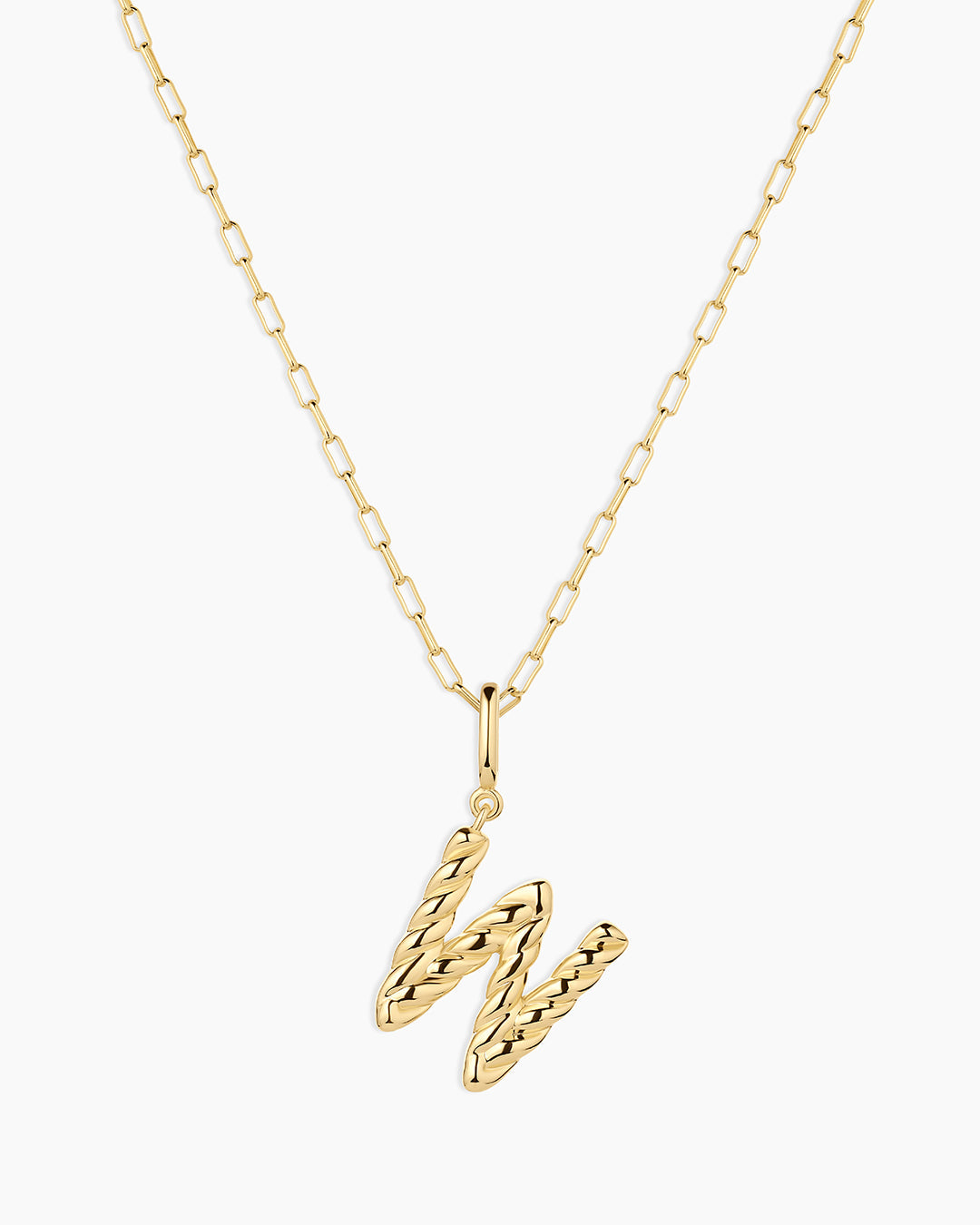 Crew Alphabet Statement Charm Necklace || option::18K Gold Plated, W