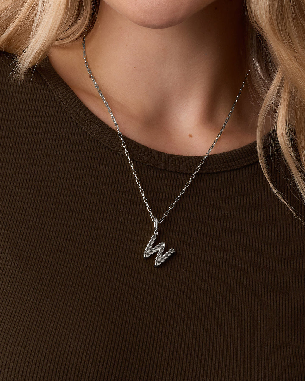 Crew Alphabet Statement Charm || option::Silver Plated, W