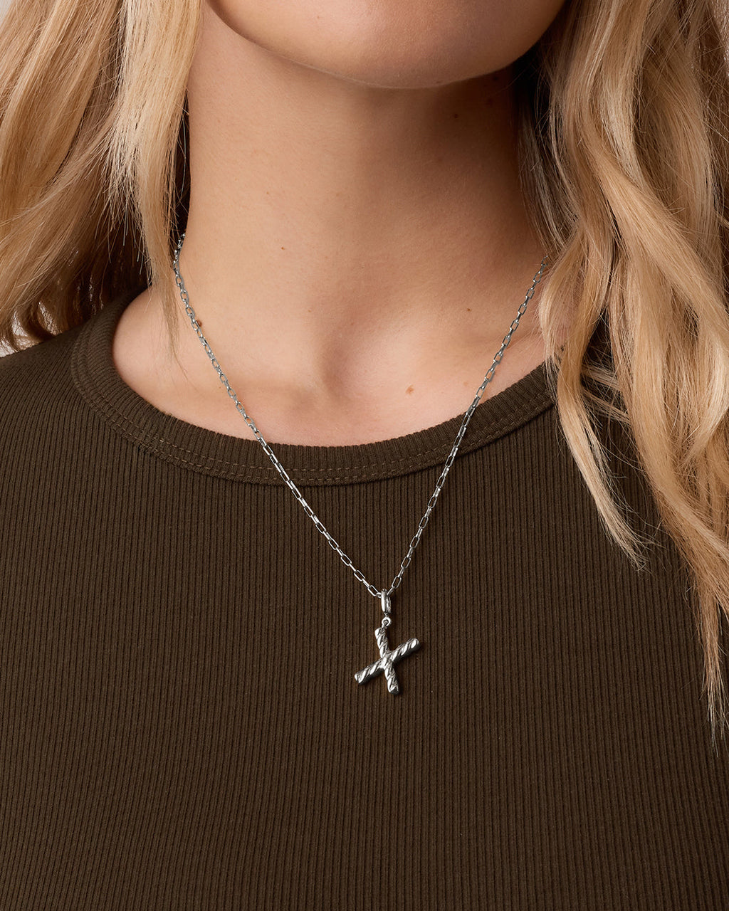Crew Alphabet Statement Charm || option::Silver Plated, X