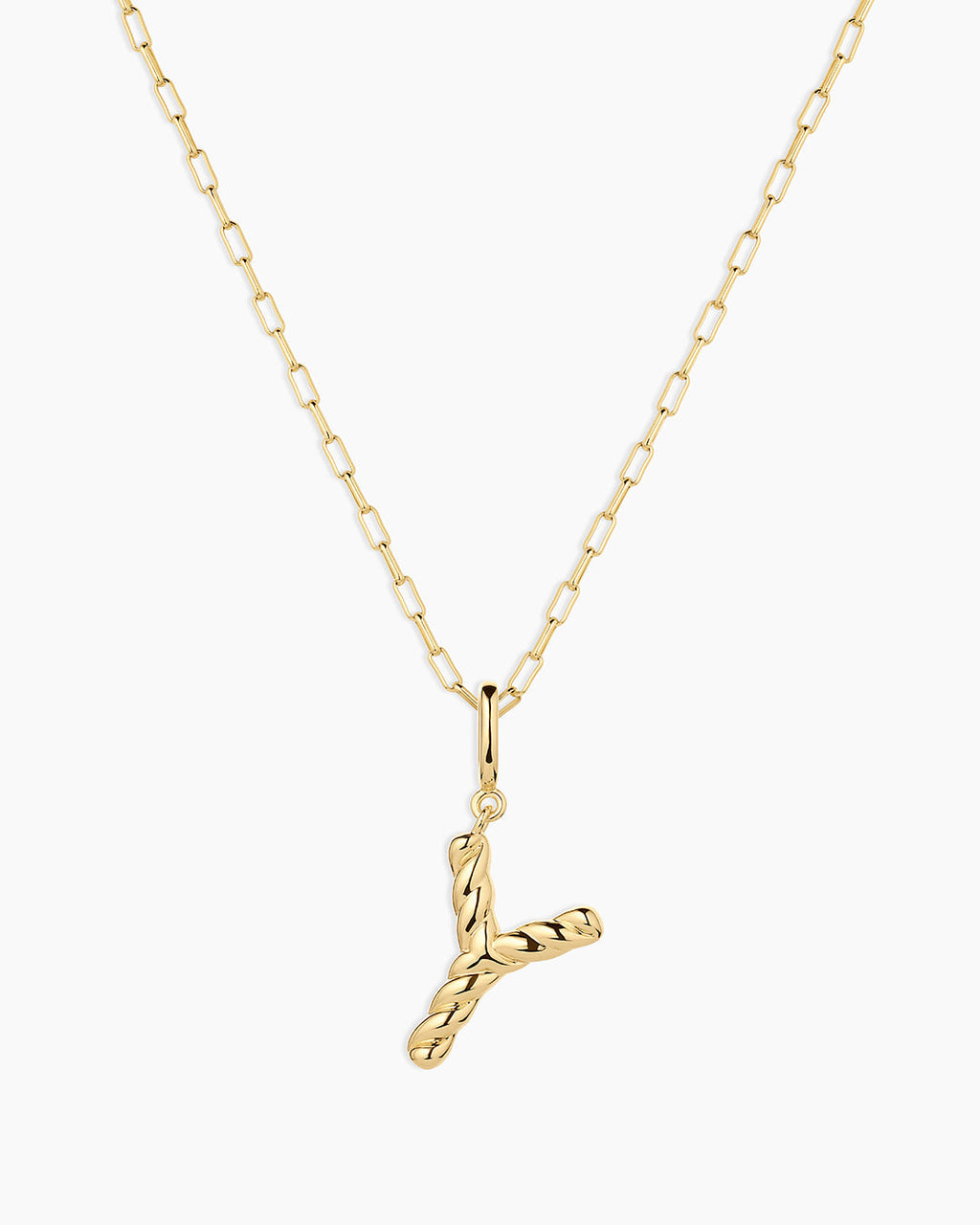 Crew Alphabet Statement Charm Necklace || option::18K Gold Plated, Y