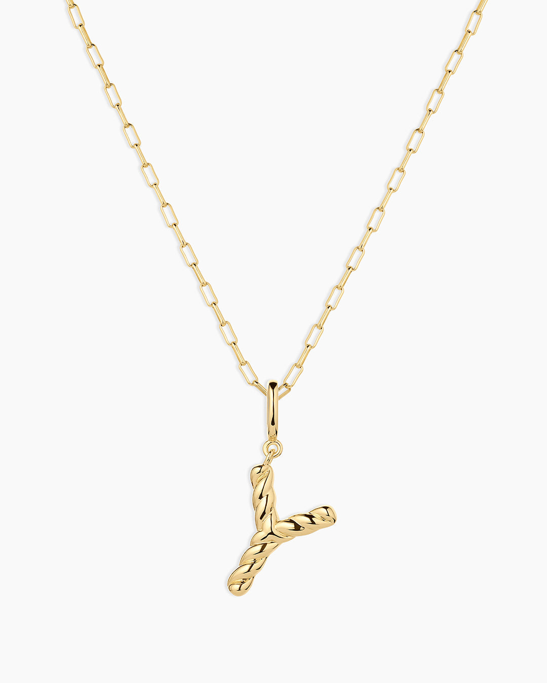 Crew Alphabet Statement Charm Necklace || option::18K Gold Plated, Y