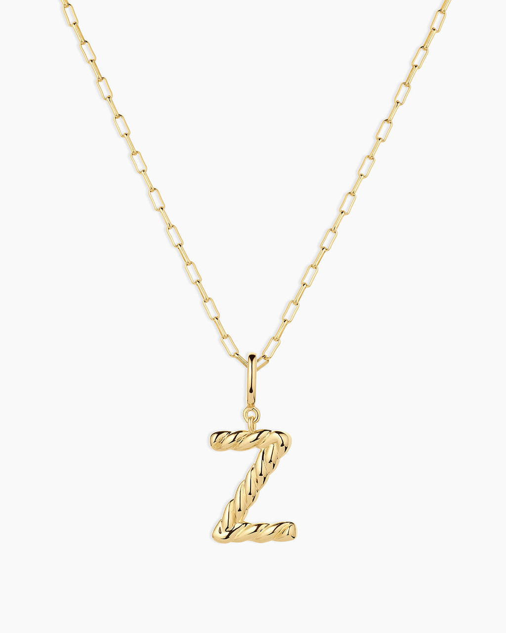 Crew Alphabet Statement Charm Necklace || option::18K Gold Plated, Z
