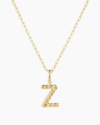 Crew Alphabet Statement Charm Necklace || option::18K Gold Plated, Z