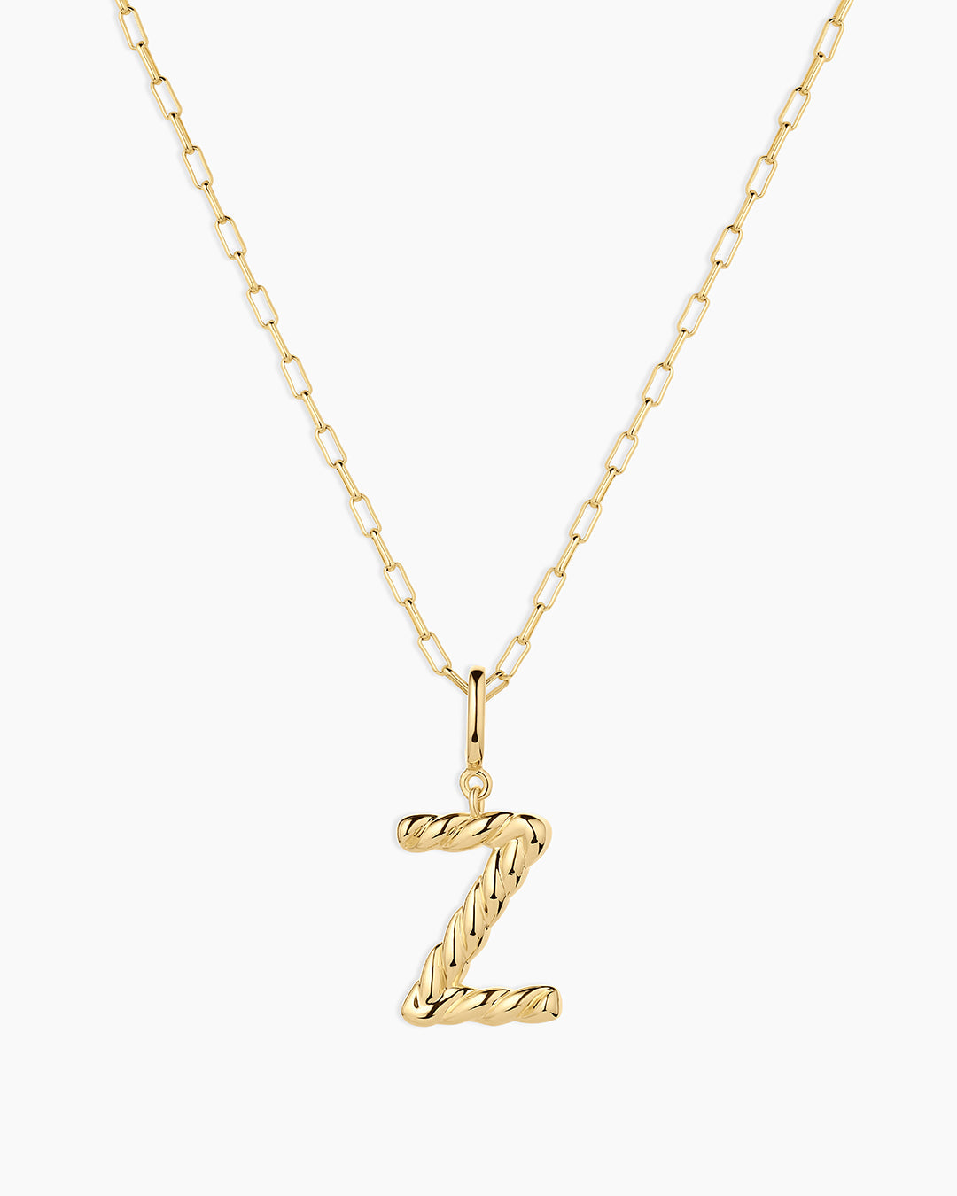 Crew Alphabet Statement Charm Necklace || option::18K Gold Plated, Z