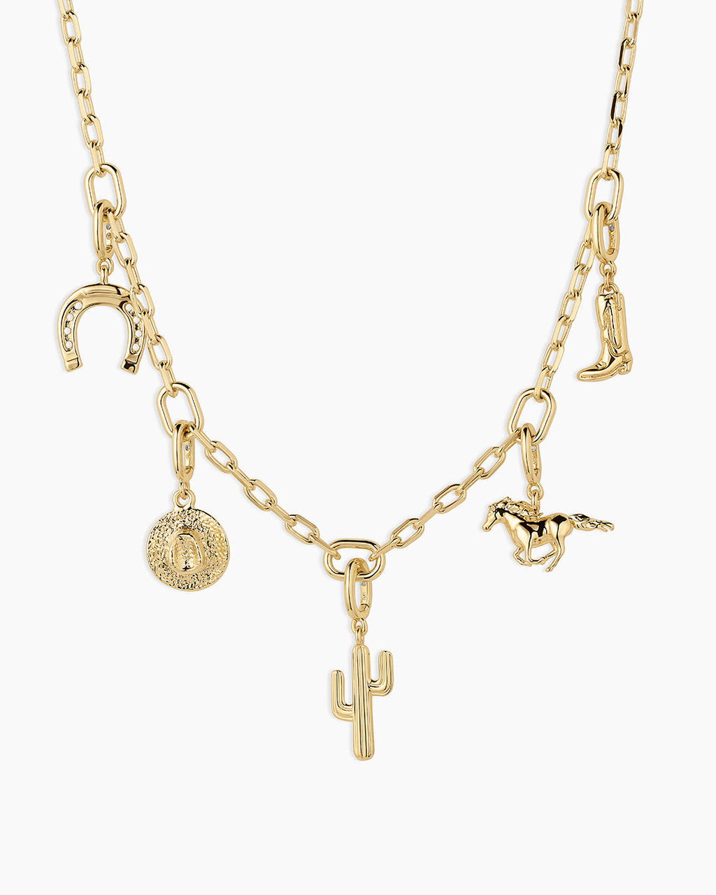 Western Parker Charm Necklace || option::18K Gold Plated