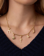 Western Parker Charm Necklace || option::18K Gold Plated
