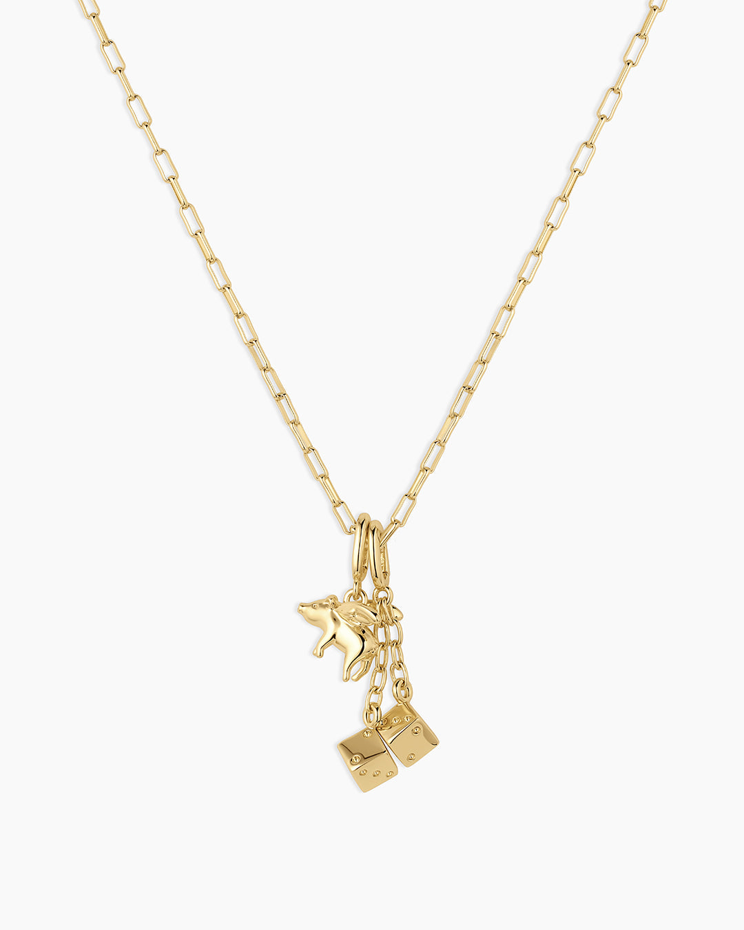 Lucky Parker Charm Necklace || option::18K Gold Plated