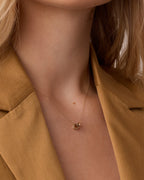 Diamond Bond Interlocking Rose Necklace || option::14K Solid Gold, Single