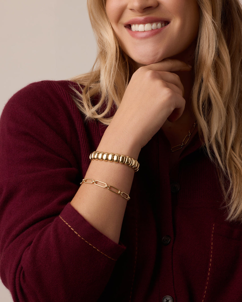 Zoey Statement Link Bracelet || option::18K Gold Plated