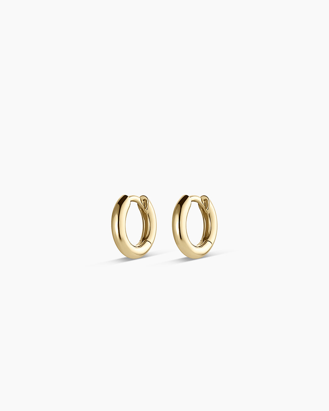 14K Gold Everyday Huggies || option::14K Solid Gold, 9mm