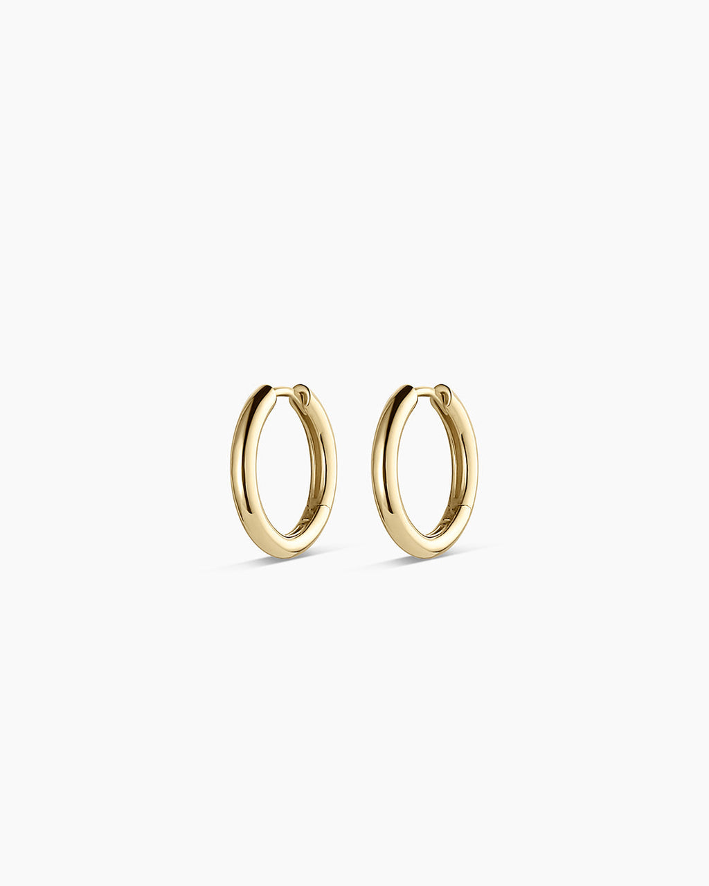 14K Gold Everyday Huggies || option::14K Solid Gold, 13mm