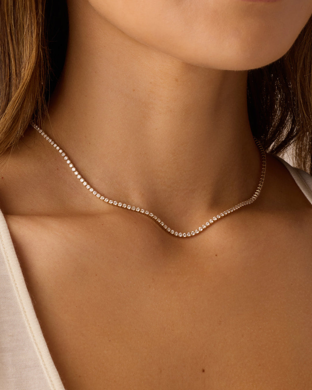 Lab Grown Diamond Chain Necklace || option::14K Solid Gold