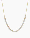 Lab Grown Diamond Tennis Row Necklace || option::14K Solid Gold