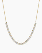 Lab Grown Diamond Tennis Row Necklace || option::14K Solid Gold
