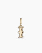 Diamond Era Alphabet Charm || option::14K Solid Gold, I