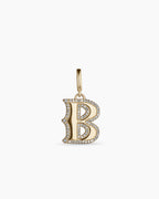Diamond Era Alphabet Charm || option::14K Solid Gold, B