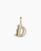 Diamond Era Alphabet Charm || option::14K Solid Gold, D