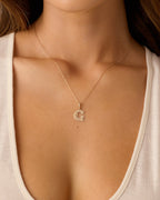 Diamond Era Alphabet Charm || option::14K Solid Gold, G
