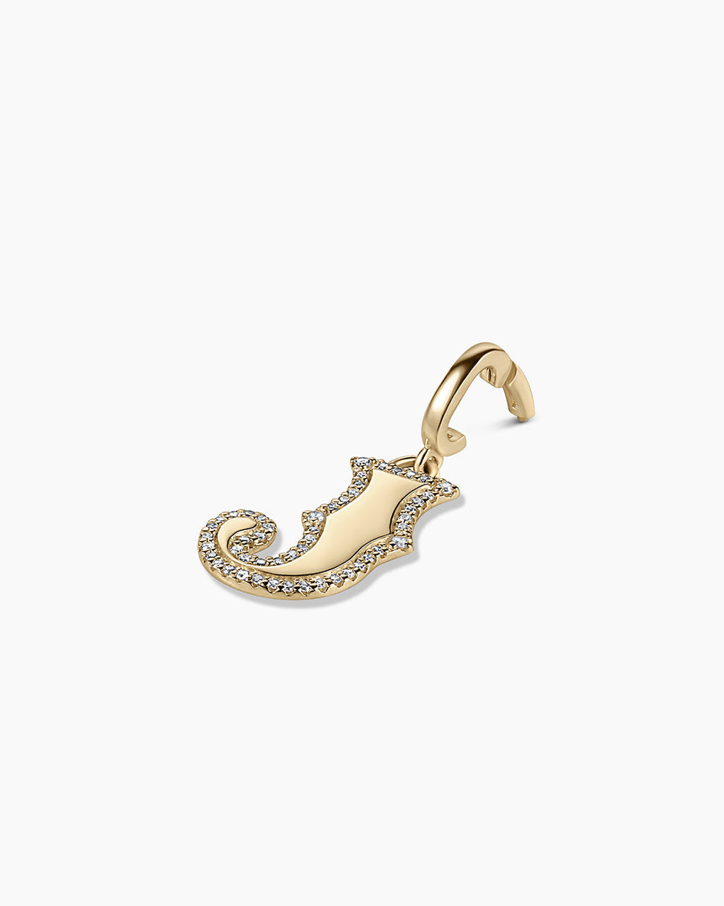 Diamond Era Alphabet Charm || option::14K Solid Gold, J