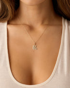 Diamond Era Alphabet Charm || option::14K Solid Gold, K
